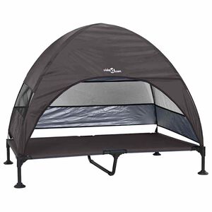 vidaXL Hochgelegtes Hundebett 127 x 81 x 108 cm Stoff und Stahl Braun
