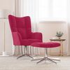 vidaXL Relaxsessel mit Hocker Weinrot Samt