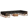 vidaXL Outdoor-Sofagarnitur mit Kissen 11 pcs Nat&uuml;rlich und Schwarz