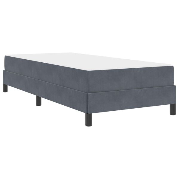 vidaXL Boxspringbett mit Matratze Dunkelgrau 90 x 190 cm Stoff