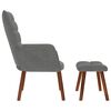 vidaXL Relaxsessel mit Hocker Dunkelgrau Samt