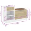 vidaXL Schuhbank Wei&szlig; und Sonoma-Eiche 94,5x31x57 cm Holzwerkstoff