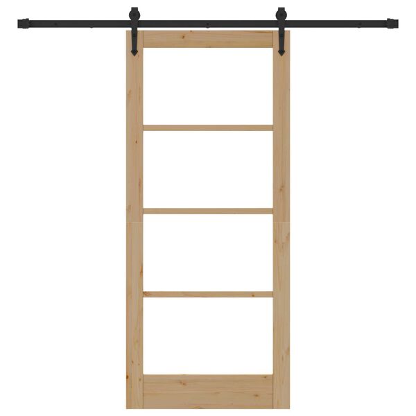 vidaXL Schiebet&uuml;r Nat&uuml;rlich und Schwarz 86 x 198,5 cm