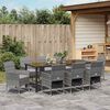 vidaXL Garten Essgruppe mit Kissen 9 pcs Grau Poly-Rattan