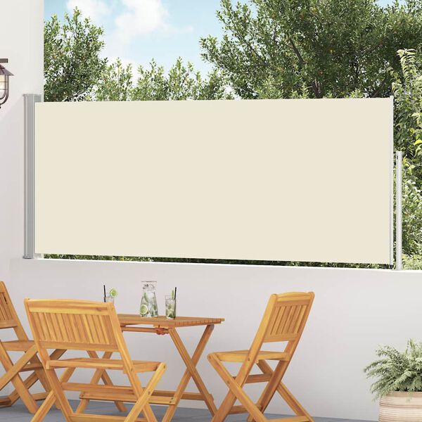 vidaXL Ausziehbare Seitenmarkise 120&times;500 cm Creme