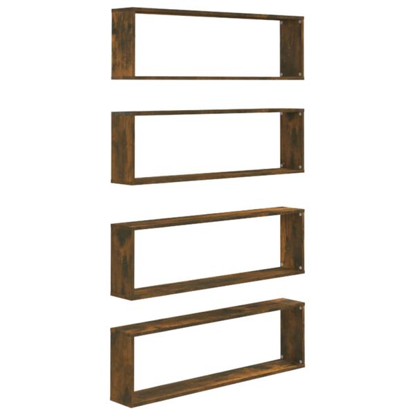 vidaXL Wandregale 4 Stk. R&auml;uchereiche 100x15x30 cm Holzwerkstoff