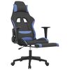 vidaXL Gaming-Stuhl mit Massage & Fu&szlig;st&uuml;tze Schwarz und Blau Stoff