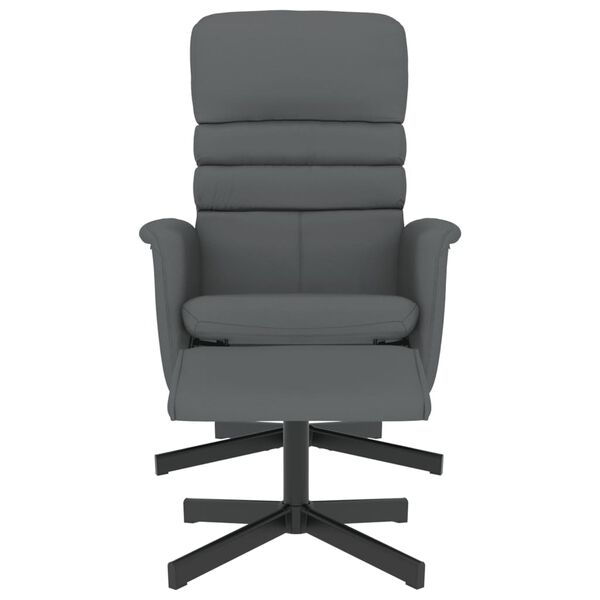 vidaXL Relaxsessel mit Fu&szlig;hocker Grau Kunstleder