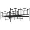 vidaXL Metallbett ohne Matratze mit Fu&szlig;teil Schwarz 180x200 cm