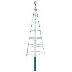 vidaXL Weihnachtsbaum-Lichterkette mit Erdspie&szlig; und Fahnenmast 180 cm
