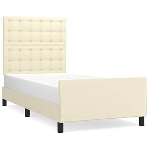 vidaXL Bettgestell mit Kopfteil Creme 80x200 cm Kunstleder