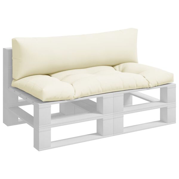 vidaXL Palettenkissen 2-tlg. Creme Stoff