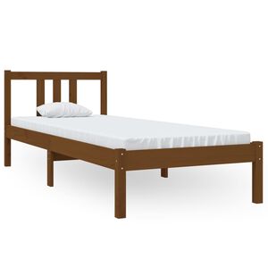vidaXL Massivholzbett ohne Matratze Honigbraun 75x190 cm