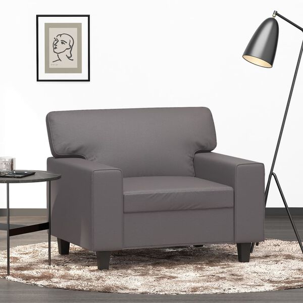 vidaXL Sessel Grau 60 cm Kunstleder