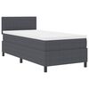vidaXL LED Boxspringbett Dunkelgrau und Wei&szlig; 90 x 190 cm Cordstoff