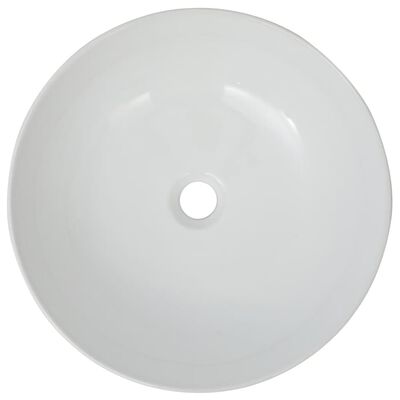 vidaXL Waschbecken Rund Keramik Weiß 41,5 x 13,5 cm