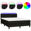 vidaXL Boxspringbett mit Matratze & LED Schwarz 140x190 cm Stoff