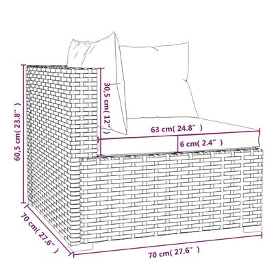 vidaXL 10-tlg. Garten-Lounge-Set mit Kissen Schwarz Poly Rattan