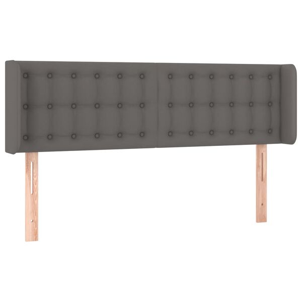 vidaXL Kopfteil mit Ohren Grau 147x16x78/88 cm Kunstleder
