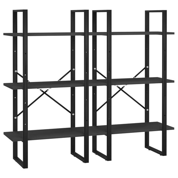 vidaXL Lagerregal Schwarz 60x30x210 cm Holzwerkstoff