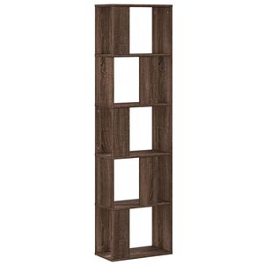 vidaXL B&uuml;cherregal 5 B&ouml;den Braun Eichen-Optik 45x23,5x162,5 cm