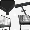 vidaXL Garten Essgruppe 7 pcs Schwarz Poly-Rattan