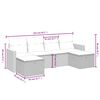 vidaXL 6-tlg. Garten-Sofagarnitur mit Kissen Beige Poly Rattan
