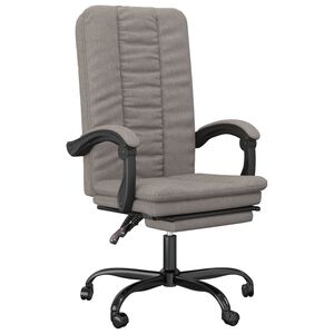 vidaXL B&uuml;rostuhl mit Liegefunktion Taupe Stoff