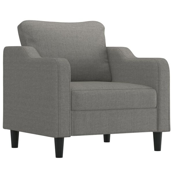 vidaXL Sessel mit Hocker Dunkelgrau 60 cm Stoff