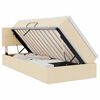 vidaXL LED-Speicherbett mit Matratze Creme 90 x 190 cm Stoff
