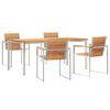 vidaXL Garten Essgruppe 5 pcs Braun Massivholz Teak