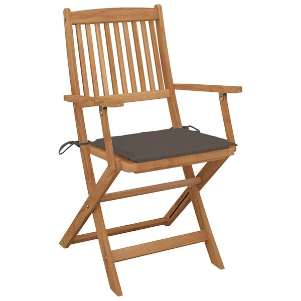 vidaXL Klappbare Gartenst&uuml;hle 8 Stk. mit Kissen Massivholz Akazie