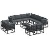 vidaXL Gartensofa-set 12 stk. Schwarz Aluminium