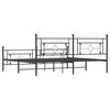 vidaXL Bettgestell mit Kopf- und Fu&szlig;teil Metall Schwarz 193x203 cm