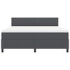 vidaXL Boxspringbett Dunkelgrau und Wei&szlig; 180 x 200 cm Cordstoff