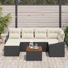 vidaXL Gartensofa-set mit Kissen 7 pcs Schwarz Poly-Rattan
