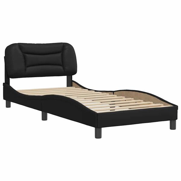 vidaXL Bettgestell ohne Matratze "Hvar" Schwarz 90x200 cm Kunstleder