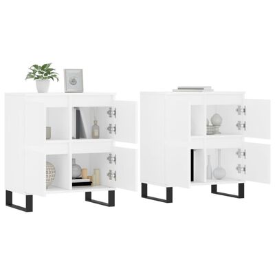 vidaXL Sideboards 2 Stk. Weiß Holzwerkstoff