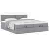 vidaXL Ottoman-Bett mit Matratzen Hellgrau 160x200 cm Stoff