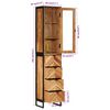 vidaXL Badschrank 40x27x190 cm Eisen und Massivholz Akazie