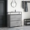 vidaXL Schuhschrank mit 4 Klappen Grau Sonoma 100x34x112 cm