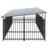 vidaXL Outdoor-Hundezwinger mit Dach Stahl 9,38 m&sup2;
