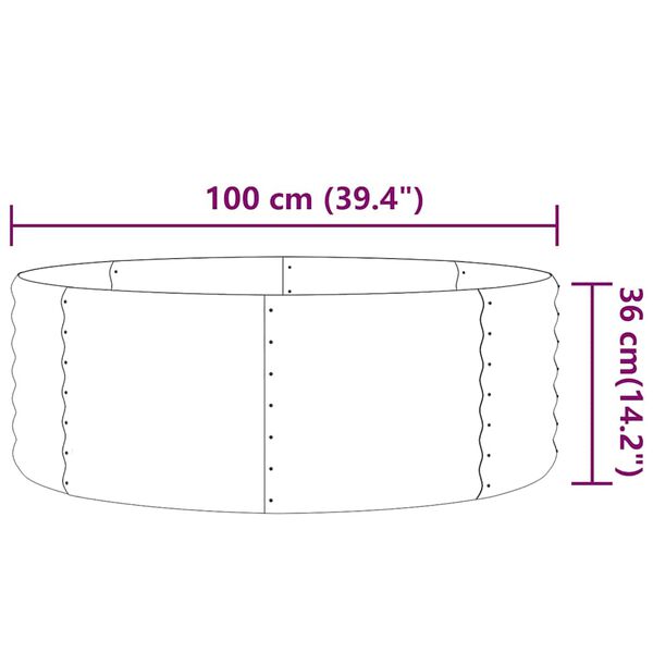 vidaXL Hochbeet Verzinkter Stahl 100x100x36 cm Braun