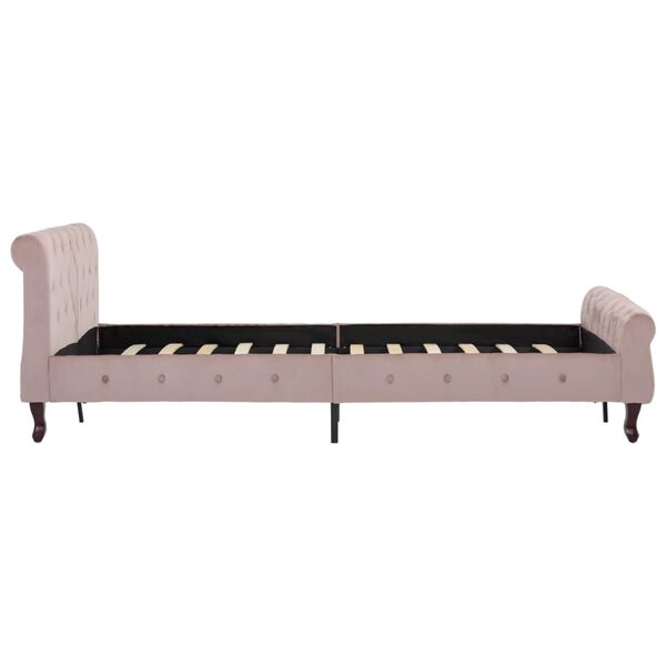 vidaXL Bettgestell Rosa Samt 120x200 cm
