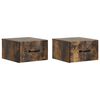 vidaXL Wandmontierter Nachttisch 2 pcs Ger&auml;ucherte Eiche Holzwerkstoff