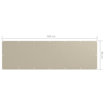 vidaXL Balkon-Sichtschutz Beige 90x300 cm Oxford-Gewebe