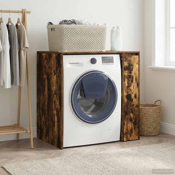 vidaXL Waschmaschinen-Schrank Ger&auml;ucherte Eiche 87 x 60 x 89 cm