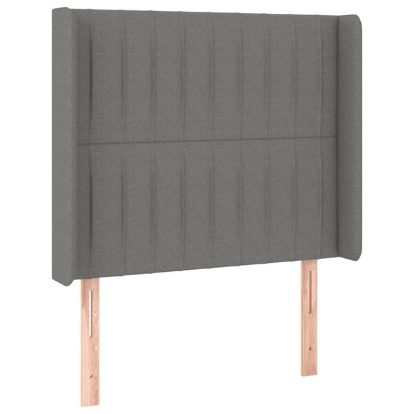 vidaXL LED Kopfteil Dunkelgrau 93x16x118/128 cm Stoff