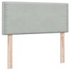 vidaXL Boxspringbett mit Matratze Hellgrau 90x210 cm Samt