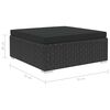 vidaXL 10-tlg. Garten-Lounge-Set mit Auflagen Poly Rattan Schwarz